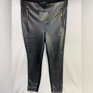 Marc New York -Vegan Leather Gold Zipper Pocket Dress Pants Size M Women’s